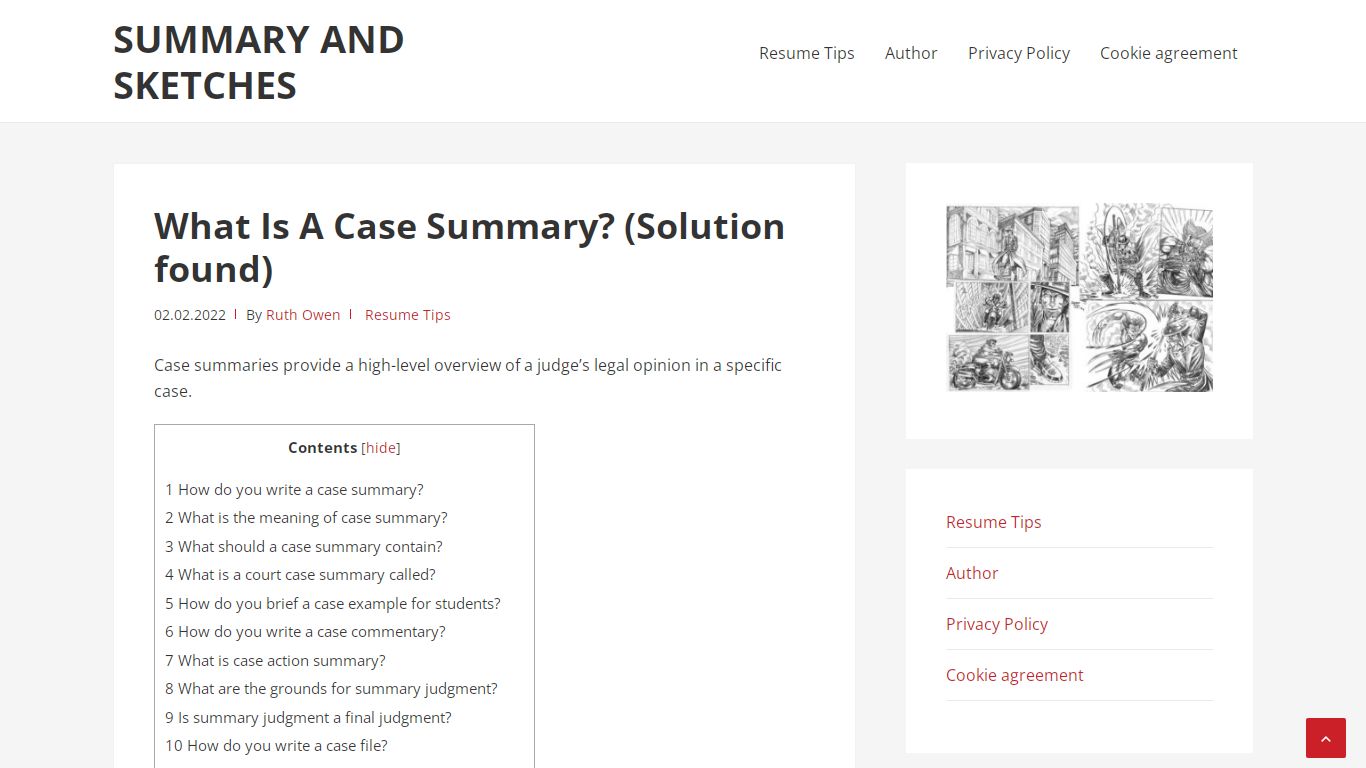 What Is A Case Summary? (Solution found) - Summary and sketches